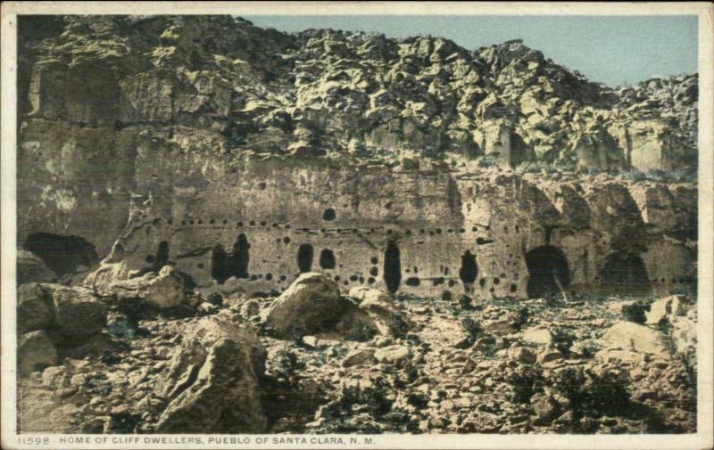 Santa Clara NM Cliff Dwellings c1910 Detroit Publishing Postcard