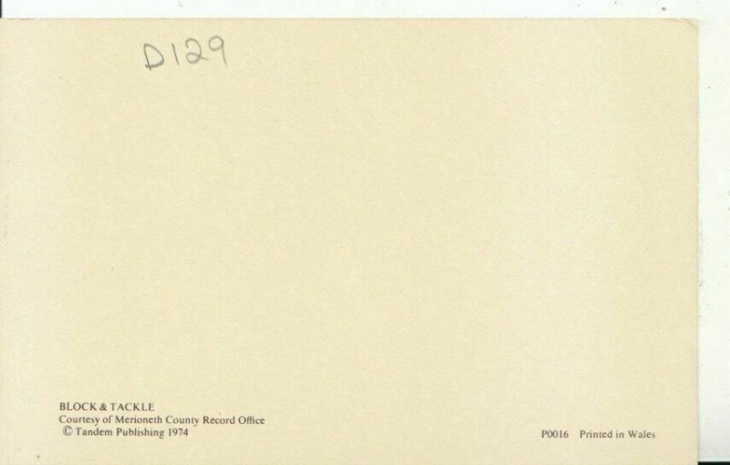 Occupation Postcard - Block & Tackle - Wales - Postcard Size - Ref 16988A