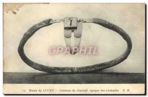 Old Postcard erotic Nude Female chastity belt Musee de Cluny Paris