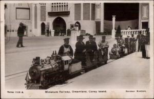 Coney Island New York NY Dreamland Miniature RR Train Real Photo Postcard