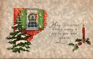 Merry Christmas With Winter Scene 1921