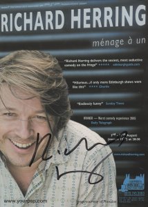 Richard Herring Comedian Hand Signed Theatre Flyer