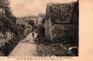 Normandy, France - Street in village where J.-F Millet was born - c1908