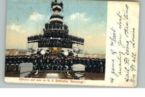 Military USS Battleship Kearsarge c1910 Postcard