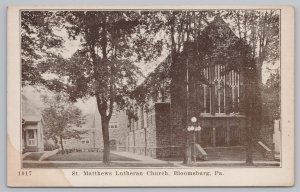 St. Matthews Lutheran Church~Bloomington Pennsylvania~No.1017~Vintage Postcard