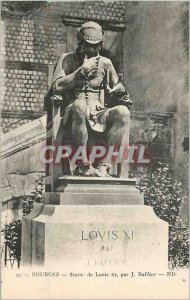 Old Postcard Bourges Statue of Louis XI by Baffier