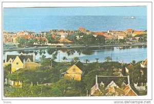 View form Ararat Hill overlooking downtown Willemstad and old residential sec...