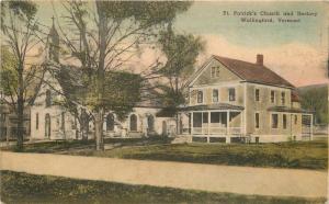 Albertype Hand Colored St Patrick's Church Rectory Wallingford Vermont 13237