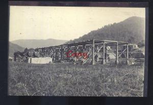 REAL PHOTO HAZELWOOD WEST VIRGINIA SAW MILL LOGGING POSTCARD COPY W.VA