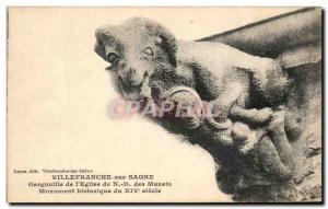 Old Postcard Villefranche Sur Saone Gargoyle De L & # 39eglise