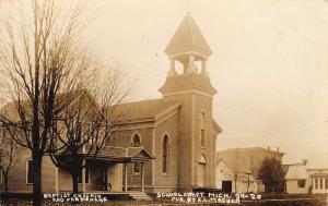 Schoolcraft MI Open Belltower on Baptist Church~Fancy Porch Parsonage~RPPC c191 