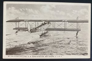 Mint Usa Real Picture Postcard Starting Line US aero Station Bay Shore