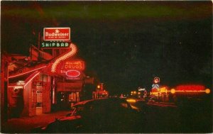 California Carson City at Night Neon Roberts #C5271 Postcard 22-4270