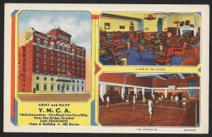 YMCA Building Lounge & Gymnasium San Francisco California Unused c1936