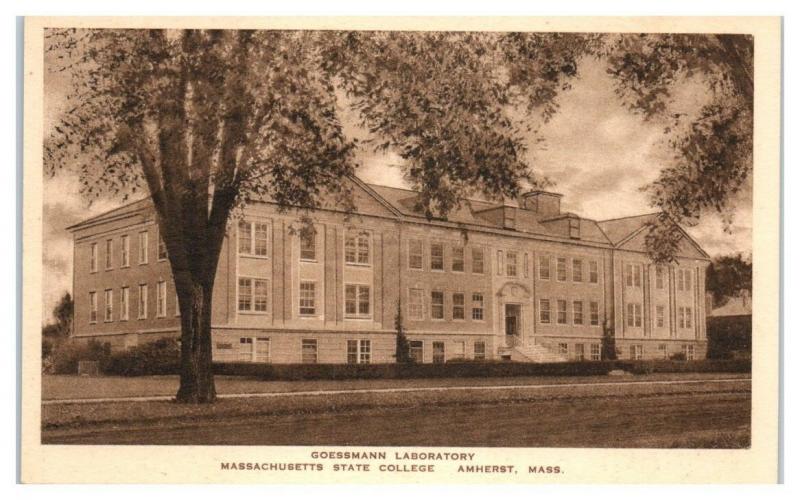 Goessman Laboratory, Massachusetts State College, Amherst, MA Sepia Postcard