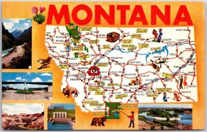 Helena Montana MT, Land of the Big Sky, Famous Places, Map, Vintage Postcard