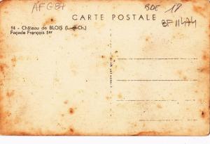 BF11474 chateau de blois l et ch france front/back image