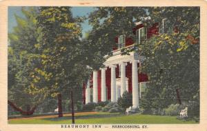 HARRODSBURG, KY  Kentucky  BEAUMONT INN   Roadside  1961 Curteich Linen Postcard