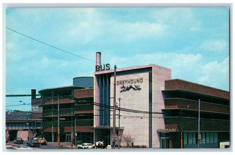 c1960 Greyhound Bus Station Ramp Parking Garage Pittsburgh Pennsylvania Postcard 