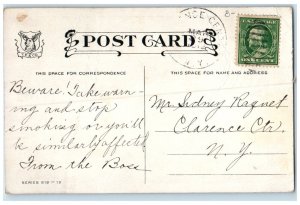 1912 Man Cigarette Smokers Heart Imagination Clarence Center NY Antique Postcard