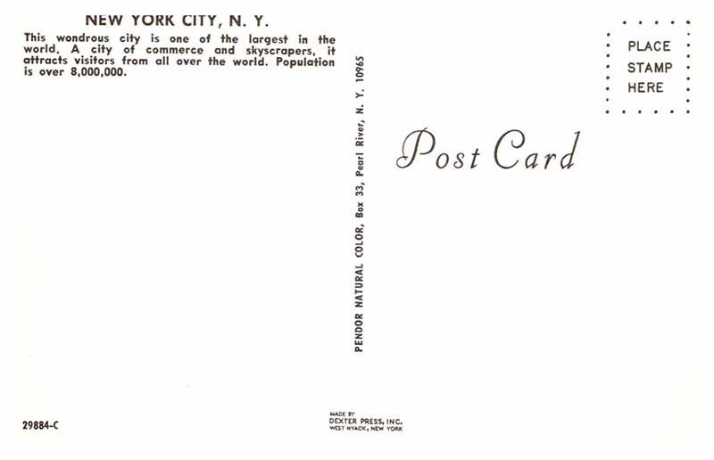 Postcard CITY SKYLINE SCENE New York City New York NY AR9637