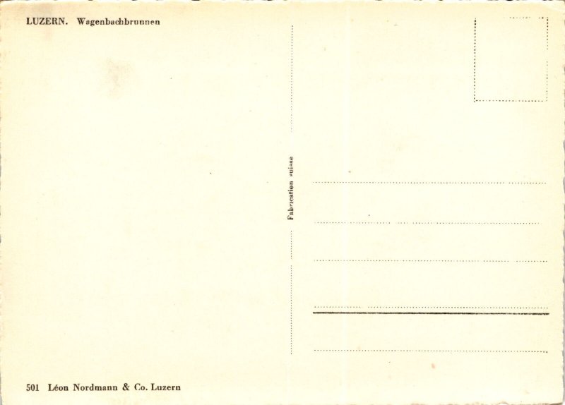 Vintage LUZERN Wagenbachbrunnen 501 Léon  Swiss RPPC!