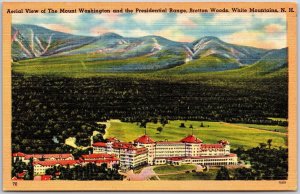 Aerial View Mount Washington Presidential Range Bretton Woods NH Postcard