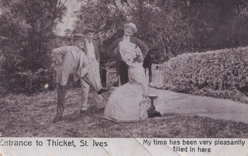 Entrance To Thicket St Ives Real Photo Comic Cambridge Postcard