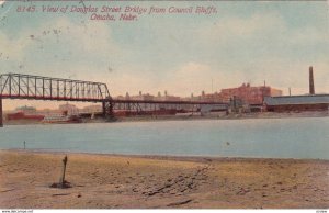 OMAHA, Nebraska, PU-1912; View of Douglas Street Bridge from Council Bluffs
