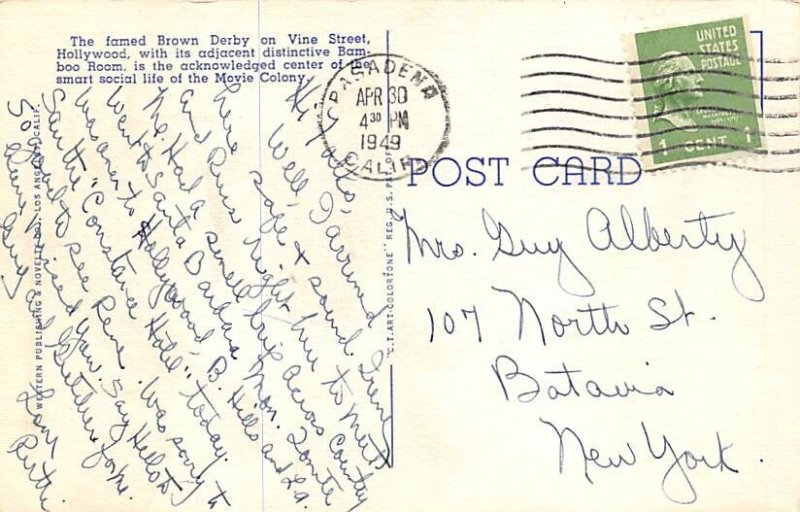 Rendezvous of Stars, Brown Derby Hollywood CA