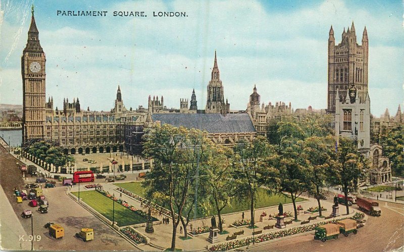 Postcard UK England London parliament square