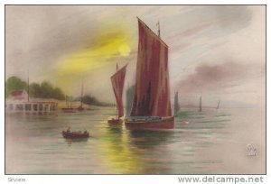 Sail Boats, row boat, PU-1921