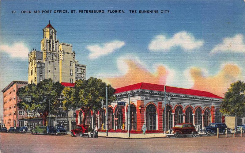 Open Air Post Office, St. Petersburg, Florida, Early Postcard, Unused