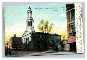 Vintage 1907 Postcard Presbyterian Church & Neighborhood Trenton New Jersey