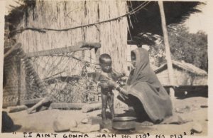 Dhulia West Khandesh Africa Child Refusing Bathing Old Postcard