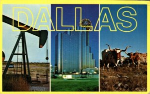 USA Dallas Texas Multiview Chrome Postcard 08.54