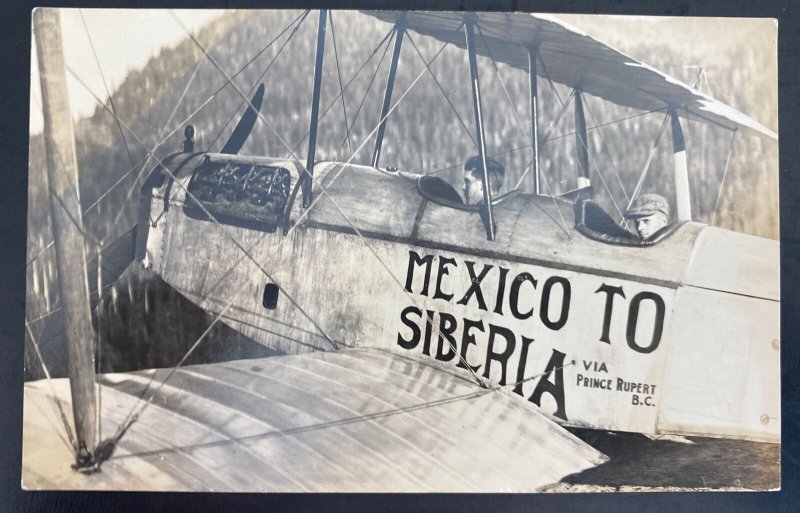 Mint Real Picture Postcard Sale Aviation Mexico To Siberia Via Prince Rupert 