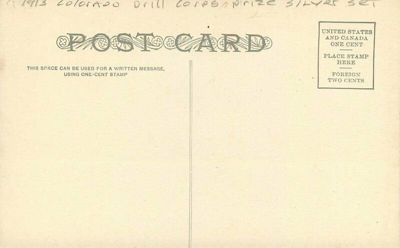 Colorado Drill Corps Prize Silver Set interior 1913 Postcard 21-10446