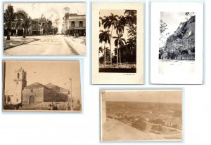 LOT OF 5 EARLY UNIDENTIFIED CUBA REAL PHOTO RPPC POSTCARDS (LOT 13)