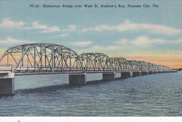 Florida Panama City Hathaway Bridge Over West St Andrews Bay Curteich