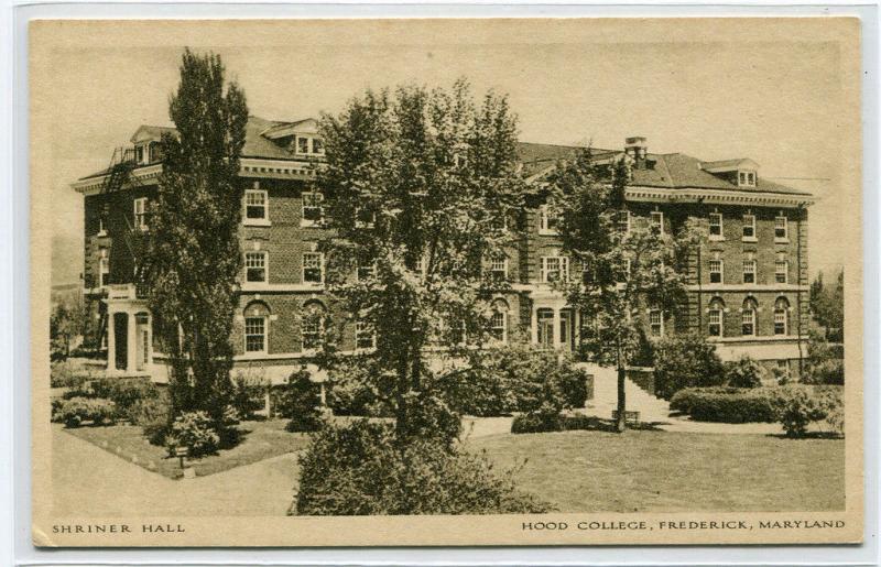 Shriner Hall Hood College Frederick Maryland postcard