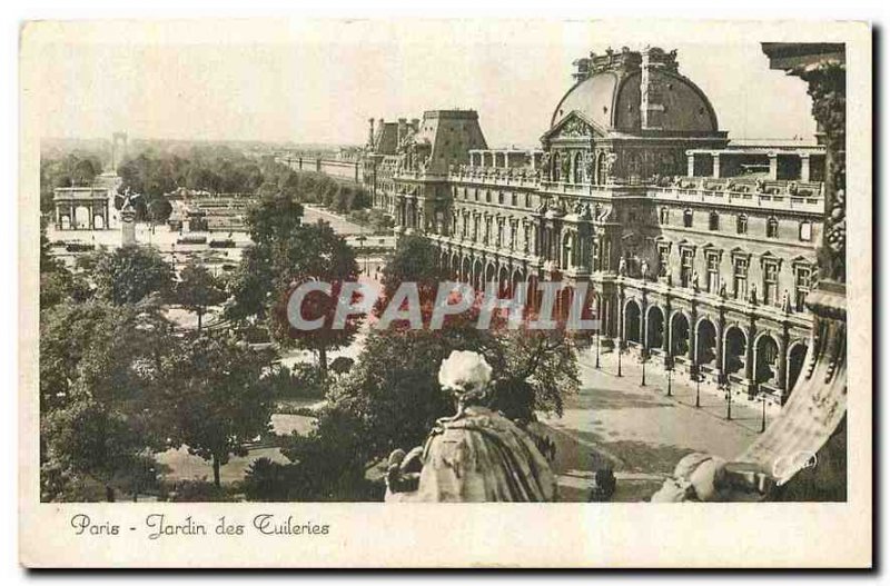 Old Postcard Paris Tuileries Garden