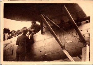 Postcard Possibly Charles Lindbergh with Dewoitine Airplane