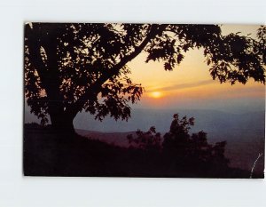 Postcard Sunset view from Big Meadows Lodge Terrace on Skyline Drive, Virginia