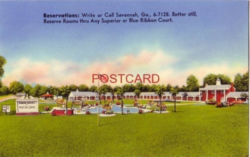 HOWARD JOHNSON'S MOTOR LODGE U.S. Route 17 SAVANNAH, GA. enjoy our Shamrock pool