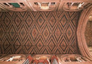 CONTINENTAL SIZE POSTCARD PETERBOROUGH CATHEDRAL 13TH CENTURY PAINTED CEILING
