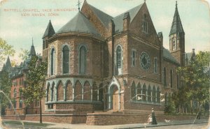 New Haven Connecticut Yale Univ Battell Chapel, Lady, Girl, Dog 1909  Postcard