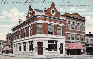Sunbury National Bank Sunbury Pennsylvania 1907 postcard