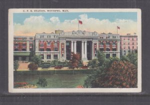 CANADA, WINNIPEG, MANITOBA, CPR STATION, c1920 ppc., unused.