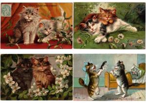 CATS CHATS KATZEN ILLUSTRATEUR ARTIST SIGNED Incl. LOUIS WAIN, BOULANGER 30 CPA 